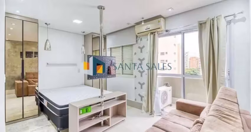 Aluguel de apartamento de alto padrão em moema, são paulo-sp: 1 quarto, suite, sala, banheiro, garagem. 32,00 m². venha conferir!