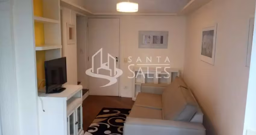 Apartamento para locação no itaim bibi: 1 quarto, 1 suíte, 1 sala, 2 banheiros, 1 vaga de garagem - 58m².