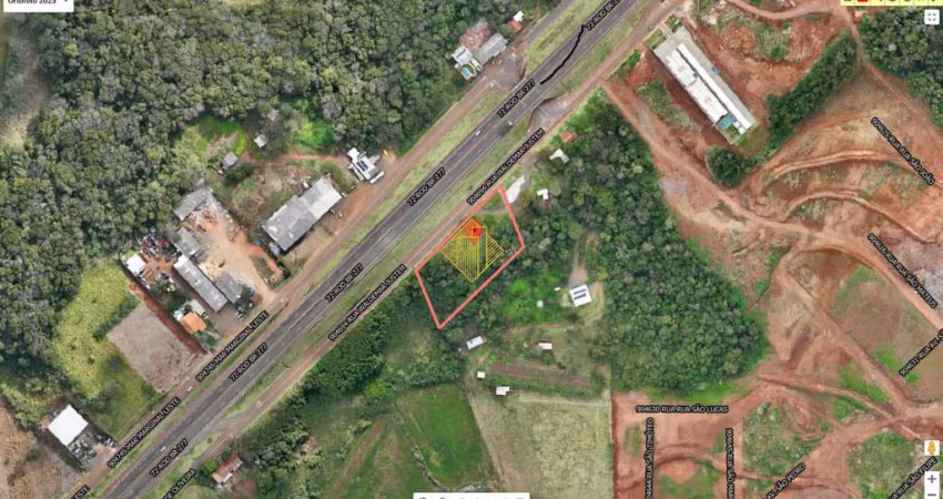 Lote junto à BR 277, próximo a Frimesa e futura rodoviária, em Matelândia.