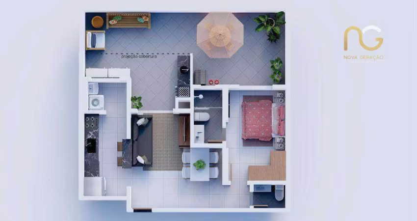 Apartamento à venda, 51 m² por R$ 385.680,00 - Vila Guilhermina - Praia Grande/SP