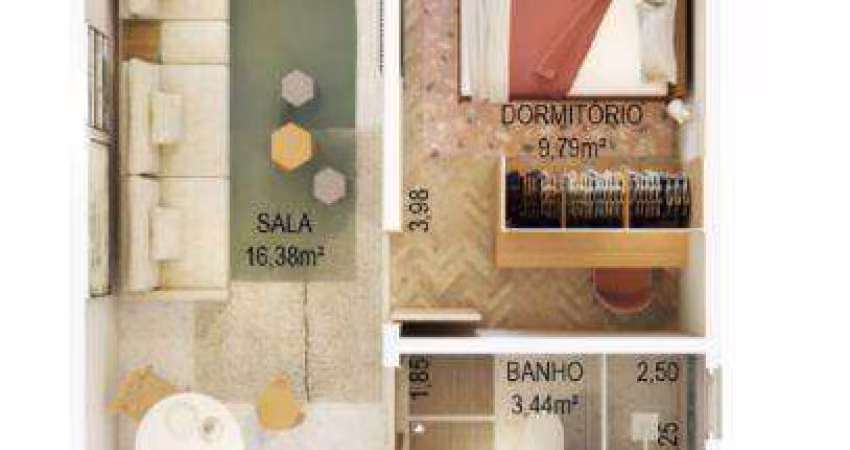 Apartamento com 1 dormitório à venda, 54 m² por R$ 474.626,25 - Canto do Forte - Praia Grande/SP