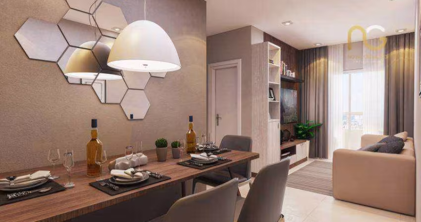 Apartamento com 2 dormitórios à venda, 57 m² por R$ 477.000,00 - Boqueirão - Praia Grande/SP