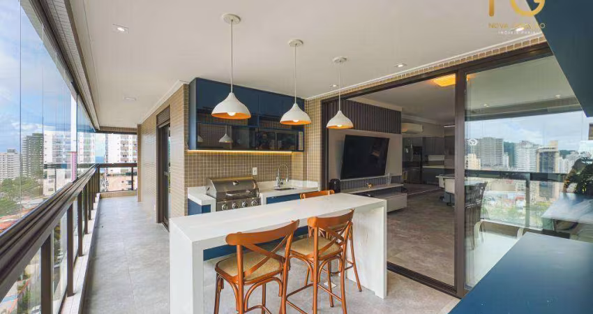 Apartamento com 3 dormitórios à venda, 143 m² por R$ 2.300.000,00 - Canto do Forte - Praia Grande/SP