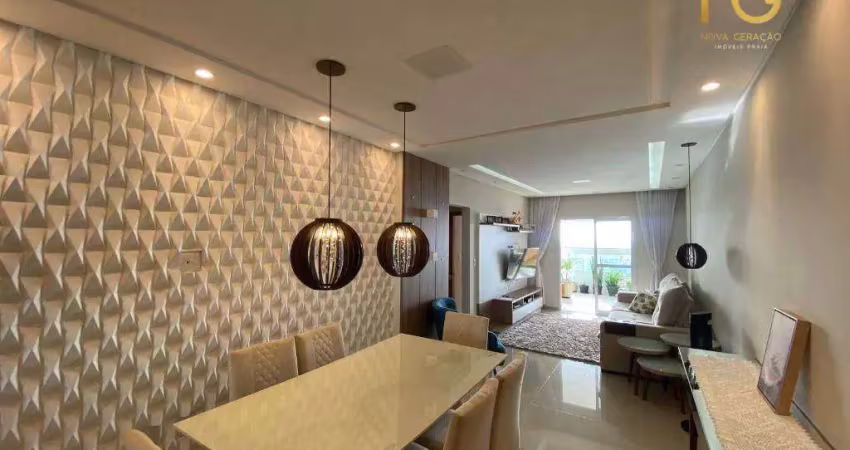 Apartamento com 3 dormitórios à venda, 130 m² por r$ 1.350.000 - caiçara - praia grande/sp