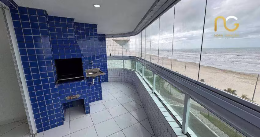Apartamento beira mar caiçara 2 dormitorios sacada gourmet vista mar r$ 530 mil