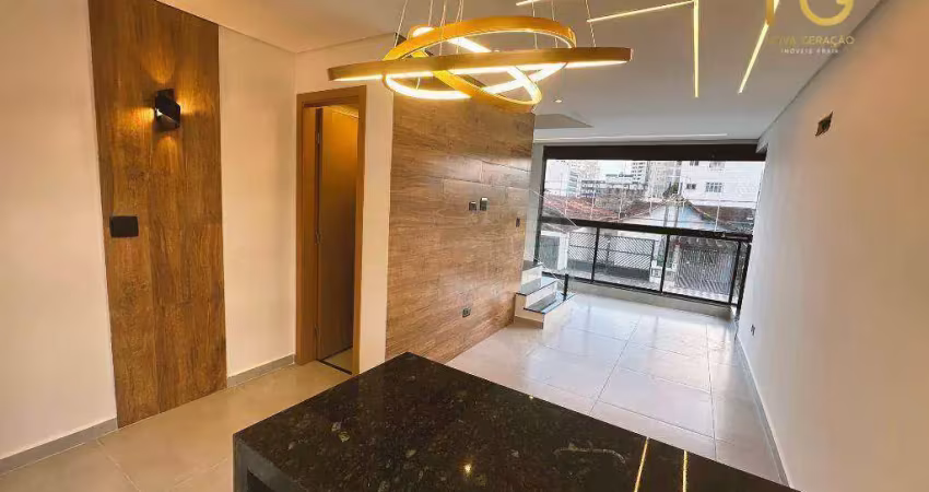 Apartamento duplex com 2 dormitórios à venda, 92 m² por r$ 480.000,00 - ocian - praia grande/sp