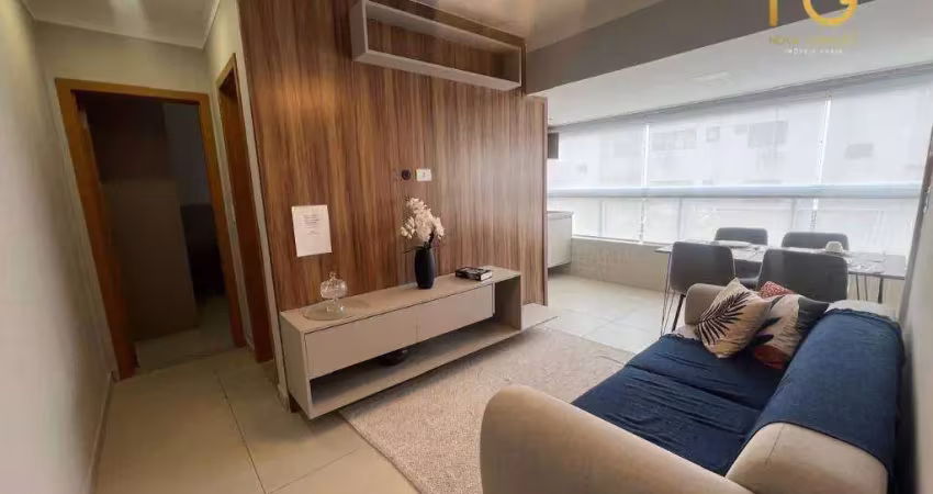 Apartamento decorado  com 1 dormitório à venda, 41 m² por r$ 400.000 - vila guilhermina - praia grande/sp