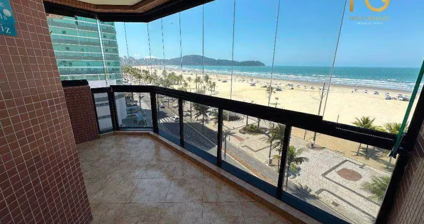 Apartamento 3 dormitórios alto padrão frente total mar - guilhermina em praia grande sp