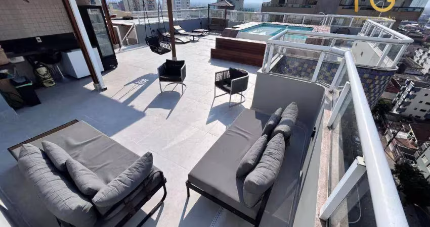 Cobertura com 3 dormitórios à venda, 250 m² por r$ 1.500.000,00 - tupi - praia grande/sp