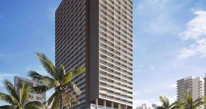 Lançamento de Alto Padrão - Apartamento tipo Flat Frente Praia - 01 dormitorio - Bairro Tupi/Praia Grande-SP