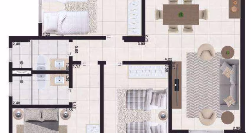 Apartamento com 3 dormitórios à venda, 105 m² por R$ 907.838,16 - Aviação - Praia Grande/SP