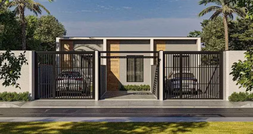 Geminado planta baixa com  55,76 m² , possui 2 quartos e espaço para 2 veículos