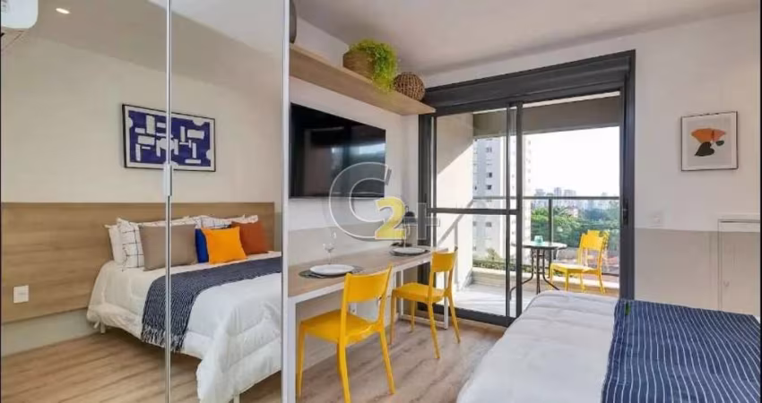 Apartamento studio á venda em Pinheiros mobiliado, 1 quarto, 1 suíte, sem vaga  de garagem