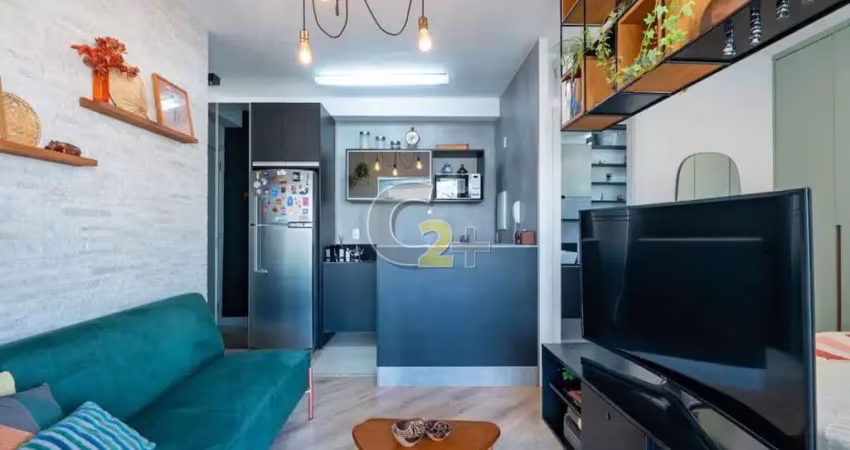 Apartamento mobiliado á venda na santa cecilia, 1 quarto, 1 suíte, 1 vaga de garagem.