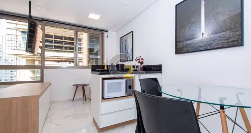 Apartamento mobiliado à venda em pinheiros com 1 quarto, sem vaga