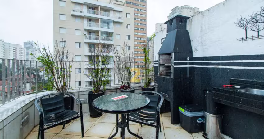 Cobertura duplex á venda em perdizes, 2 quartos, 1 suíte, 2 vagas de garagem.