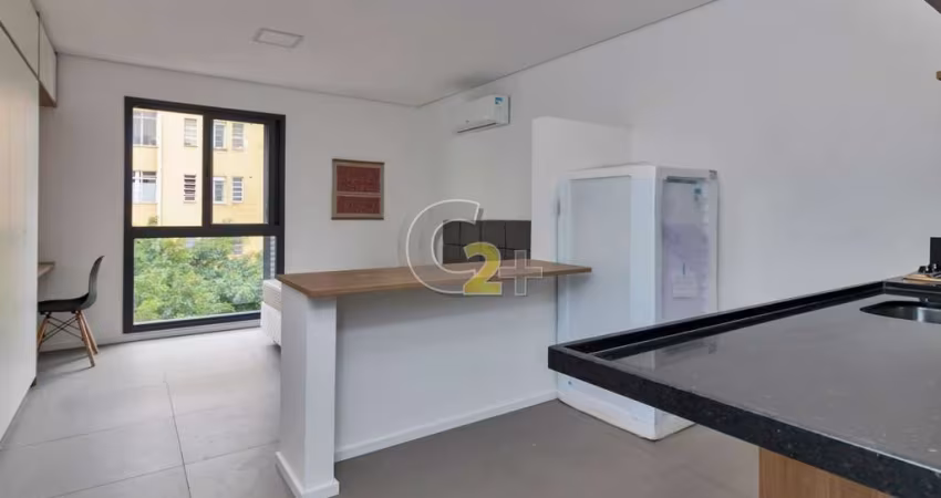 Studio a venda em Higienopolis, 1 banheiro sem vaga 27m2 mobiliado