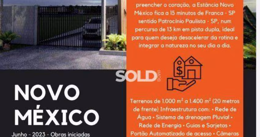 Terreno à venda, 1138 m² por R$ 135.000,00 - Zona Rural - Patrocínio Paulista/SP