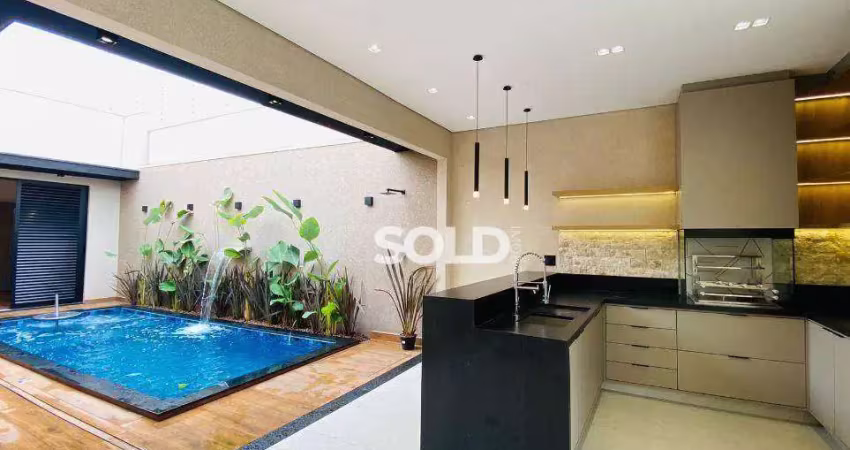 Casa com 3 dormitórios sendo 1 suíte, piscina aquecida. 250m² de terreno,  à venda por R$ 1.250.000,00 - Residencial Tellini - Franca/SP