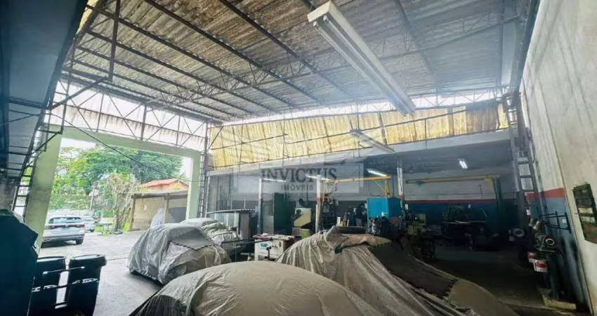 Galpão com ampla área de pátio disponível para locação, 545m² - vila homero thon em santo andré/sp.