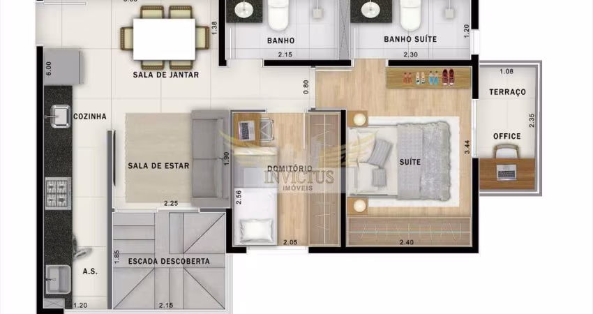 Cobertura Duplex com 2 Quartos no Move Jardim para Comprar, 93m² - Bairro Jardim, Santo André/SP.