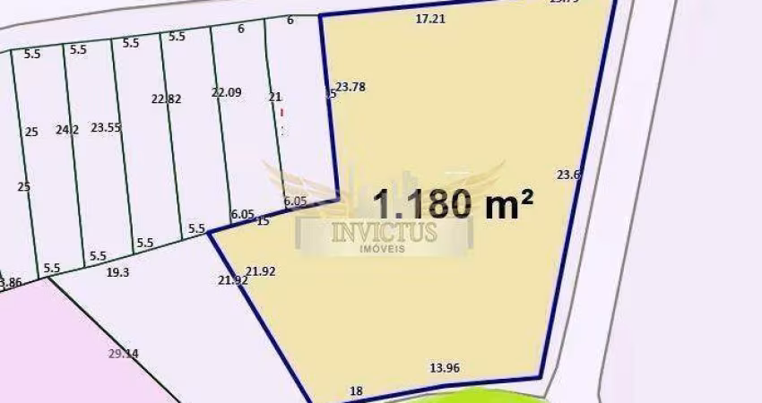Terreno de Esquina para Comprar, 1180m² - Vila Palmares, Santo André/SP.