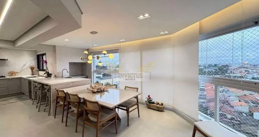 Apartamento com 3 suítes com excelente custo beneficio de condomínio e lazer completo, no bairro jardim em santo andré!