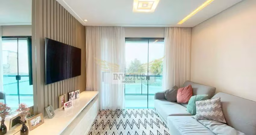 Apartamento semi mobiliado com 3 quartos no edifício daniel luiz para comprar, 142m² - jardim bela vista, santo andré/sp.