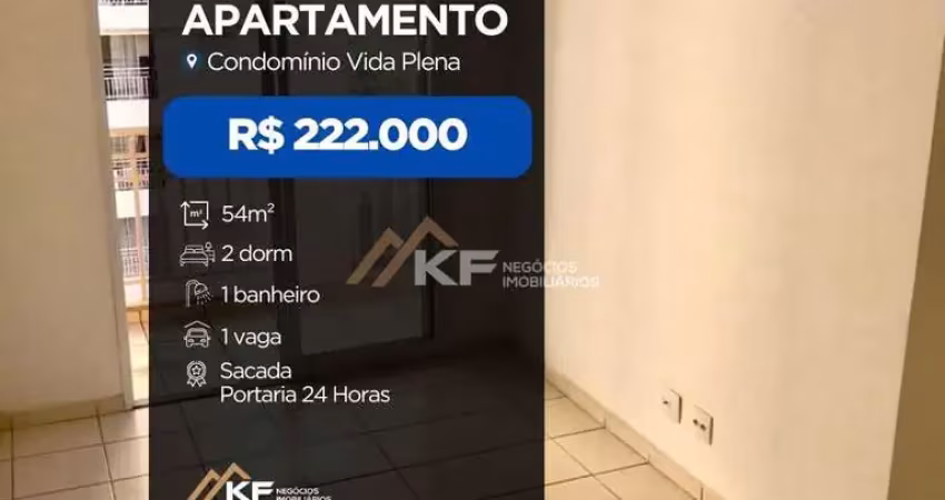 Apartamento á venda no condomínio vida plena - parque industrial lagoinha  - ribeirão preto- sp