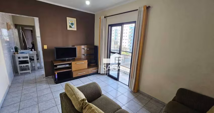 Frente rua! apartamento com 1 dormitório à venda, 50 m² por r$ 280.000 - vila guilhermina - praia grande/sp