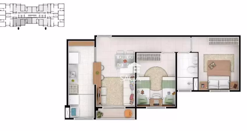 Apartamento com 2 dormitórios à venda, 48 m² por r$ 310.000,00 - vila assunção - praia grande/sp