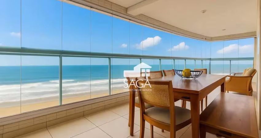 Frente mar e mobiliado! apartamento com 3 dormitórios à venda, 111 m² - boqueirão - praia grande/sp