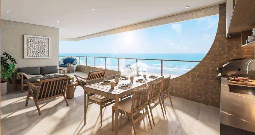 Lançamento frente mar! apartamento com 3 dormitórios à venda, 171 m² por r$ 2.055.000 - aviação - praia grande/sp