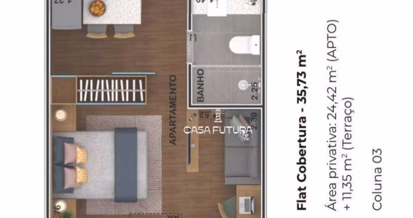 Cobertura com 1 dormitório à venda, 33 m² por R$ 320.000 - Monte Castelo - Volta Redonda/RJ