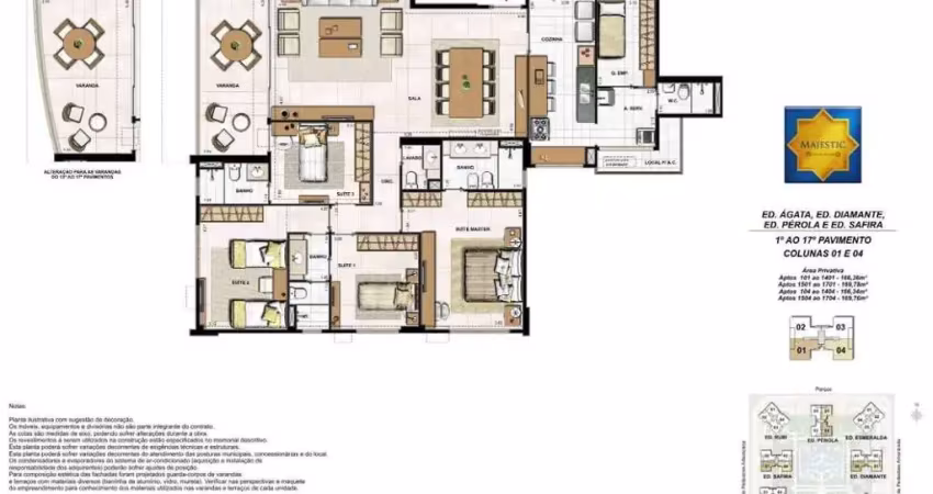 Apartamento 4 quartos com 3 suítes - 167 m² - majestic - cidade jardim barra da tijuca