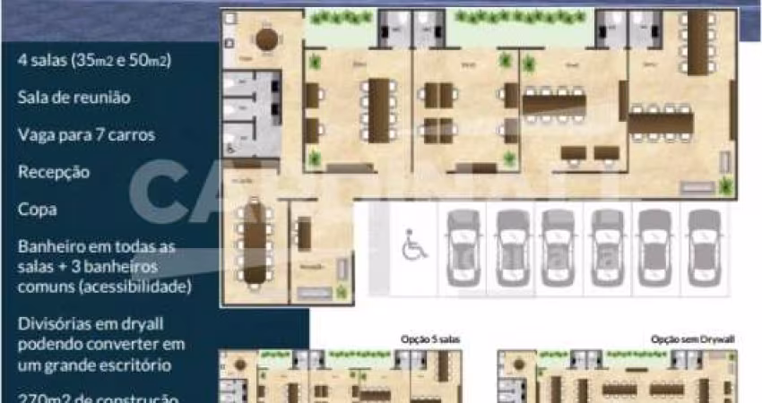 Sala com banheiro privativo 1 recepção 1 sala de reuniões 1 Copa 3 banheiro com acessibilidade 7 vagas de estacionamentos Ponto de esquina  Excelente localização: 4 quarteirões da Santa casa, 1 quarte