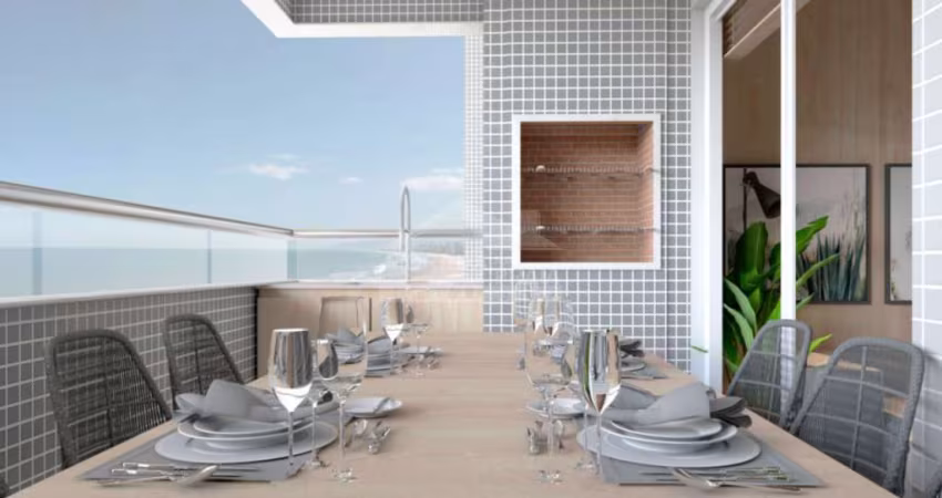 Apartamentos em lançamento de 2 dormitórios senso 1 suíte, frente mar no Jardim Real, Praia Grande