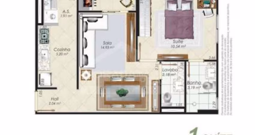 Apartamento ZERO QUILÔMETRO na Aviação, 1 Suíte, Confira na Imobiliária em Praia Grande.