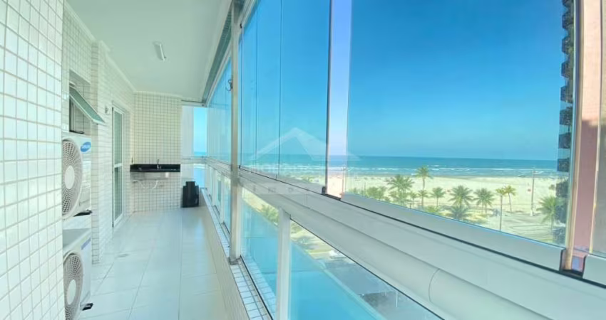 Apartamento VISTA LATERAL AO MAR na Guilhermina, 2 dormitórios, 1 vaga, confira em Praia Grande.