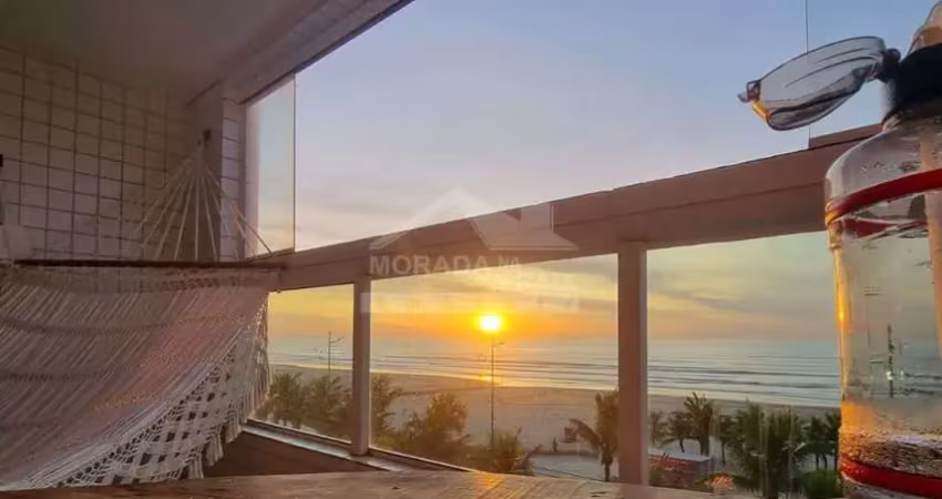 Apartamento frente mar na mirim, 2 dormitórios, lazer, confira em praia grande.