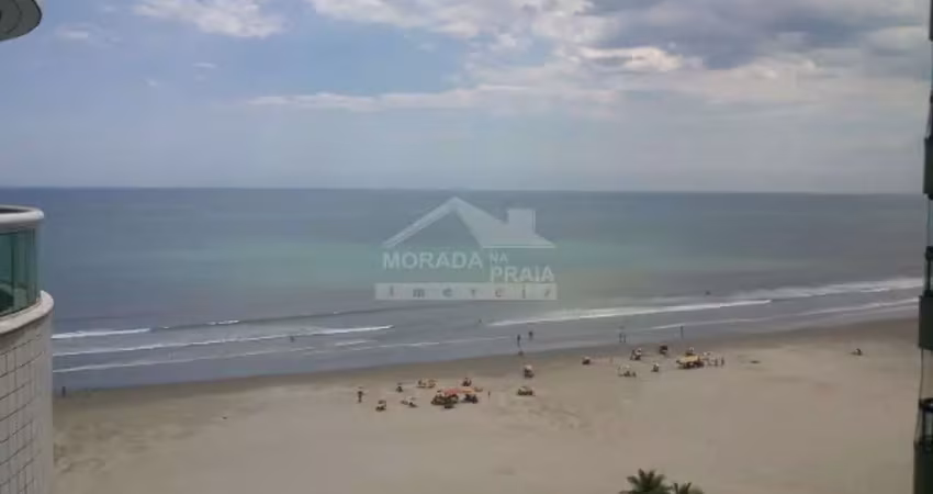 Apartamento frente ao mar, 3 dormitórios, sacada, confira na imobiliária em praia grande.