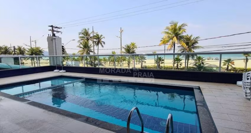 Apartamento VISTA LATERAL AO MAR na Guilhermina, 2 dormitórios, terraço gourmet, só em Praia Grande.