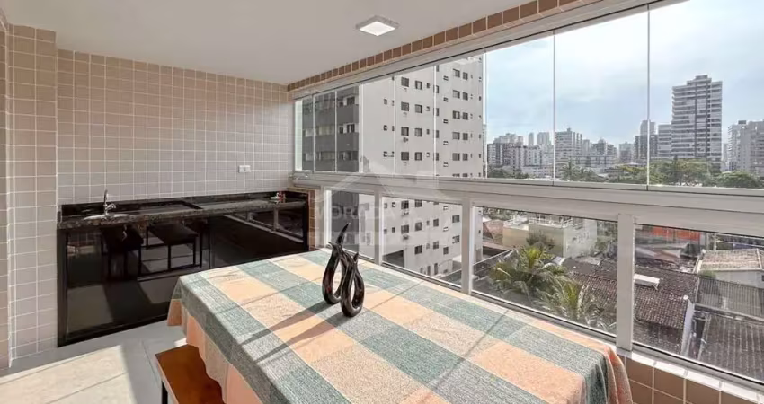 Apartamento semi mobiliado no canto do forte, 2 dormitórios, lazer, confira em praia grande.
