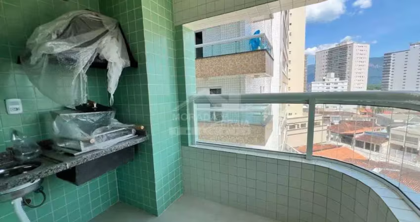 Apartamento novo no caiçara, 2 dormitórios, lazer, apenas 200 metros da praia.