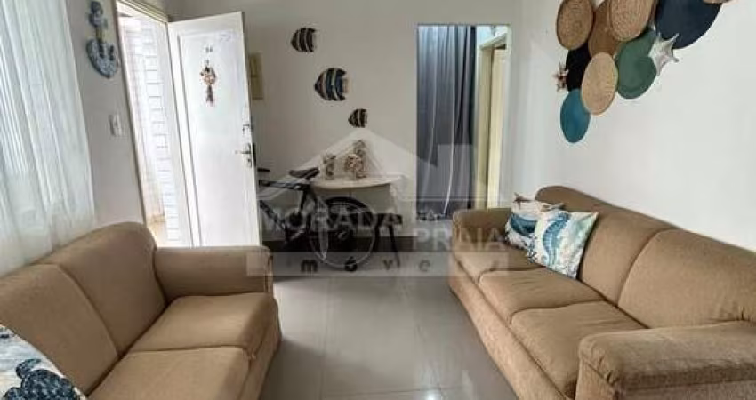 Apartamento de 1 dormitório na quadra da praia na Guilhermina, Praia Grande, SP.