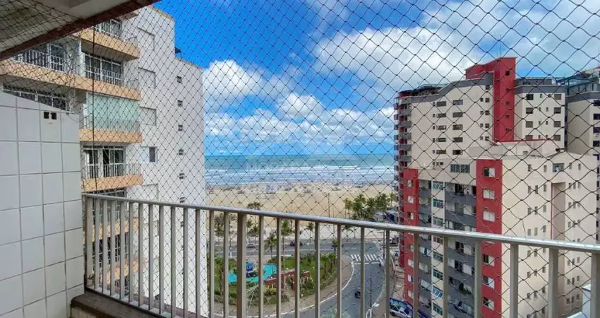 Apartamento vista mar com 2 dormitório mobiliado na vila guilhermina - praia grande/sp