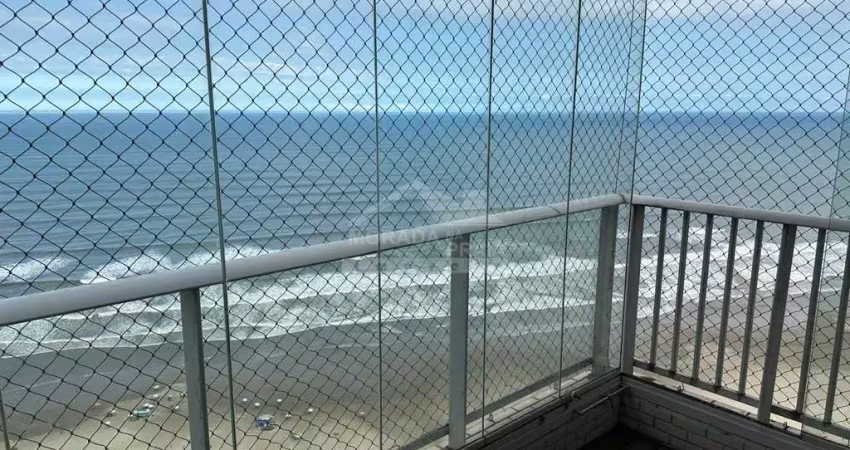 Apartamento frente mar na mirim, 2 dormitórios, lazer completo, só na imobiliária em praia grande.