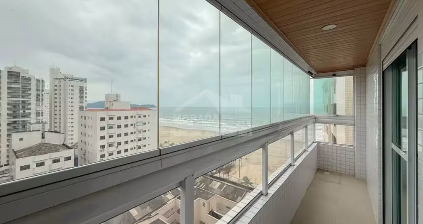 Apartamento semi mobiliado e vista lateral mar na aviação, 2 dormitórios, confira em praia grande.
