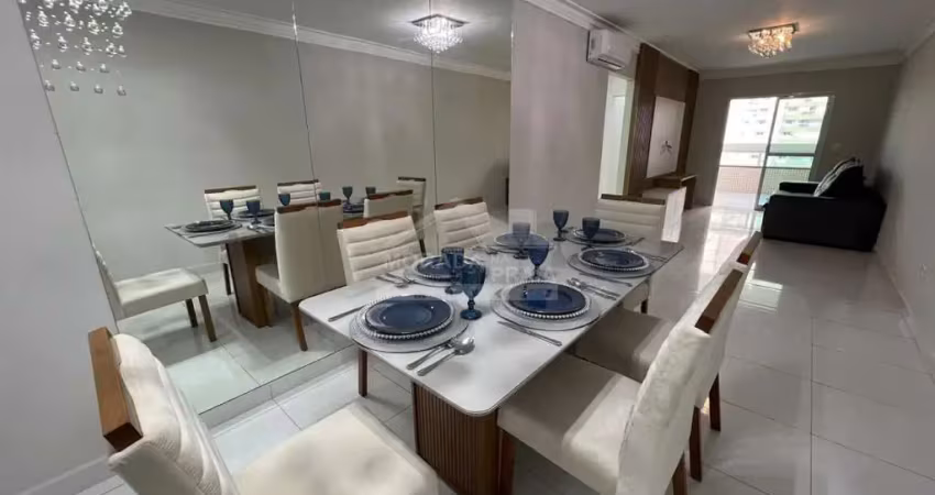 Apartamento de 3 dormitório mobiliado, lazer, confira na imobiliária em praia grande.