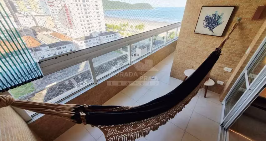 Apartamento vista mar no boqueirão, 2 suítes, terraço gourmet, lazer, confira em praia grande.